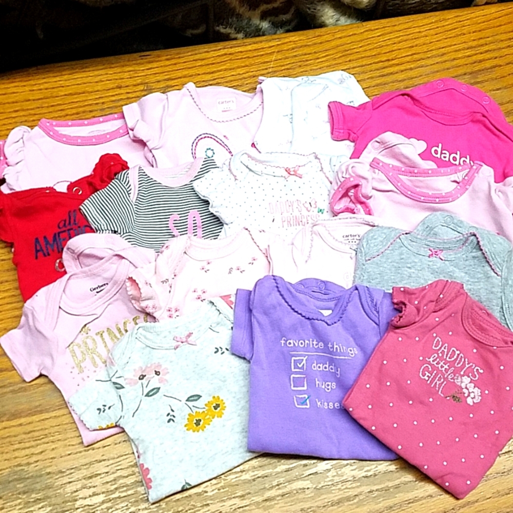Newborn baby girl onesie lot